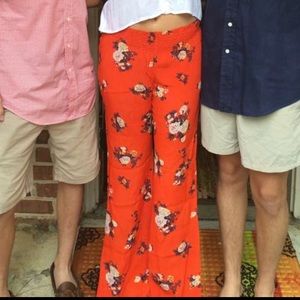 Free people orange flare pants